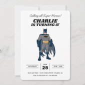 Batman Super Hero Birthday Einladung (Vorderseite)