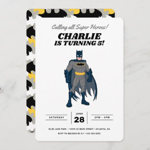 Batman Super Hero Birthday Einladung