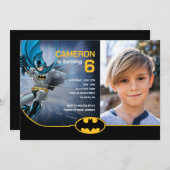 Batman Super Hero Birthday - Foto Einladung (Vorne/Hinten)