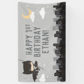 Batman Super Hero First Birthday Banner (Vertikal)