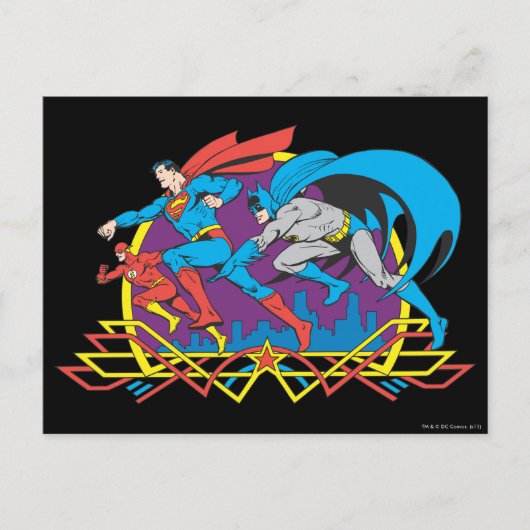 Batman + Superman + Flash Postkarte (Vorderseite)