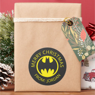 Batman Symbol Bat Circle Logo Frohe Weihnachte Runder Aufkleber