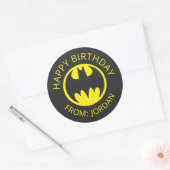 Batman Symbol | Bat Circle Logo | Happy Birthday Runder Aufkleber (Umschlag)