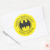 Batman Symbol | Bat Circle Logo | Happy Birthday Runder Aufkleber (Umschlag)