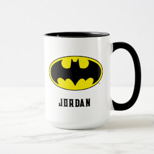 Batman-Symbol Bat-Oval-Logo Namen hinzufügen Tasse