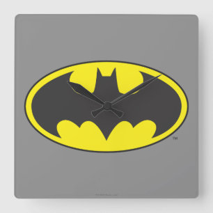 Batman-Symbol Bat-Oval-Logo Quadratische Wanduhr