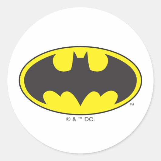 Batman Symbol | Becken-Oval-Logo Runder Aufkleber (Vorderseite)