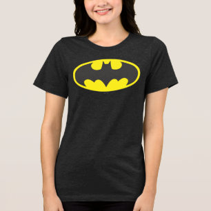 Batman Symbol Becken-Oval-Logo Tri-Blend Shirt