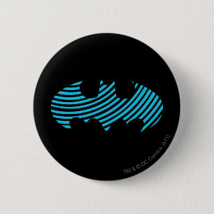Batman Symbol   Blaue Streifen Button