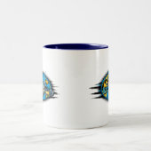 Batman Symbol | Classic Collage Logo Zweifarbige Tasse (Mittel)