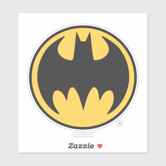 Batman Symbol | Dunkelgelbes Circle-Logo Aufkleber (Blatt)