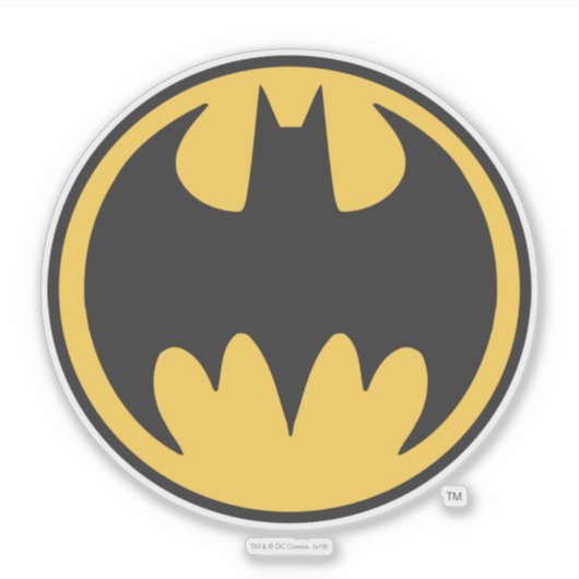 Batman Symbol | Dunkelgelbes Circle-Logo Aufkleber (Vorderseite)