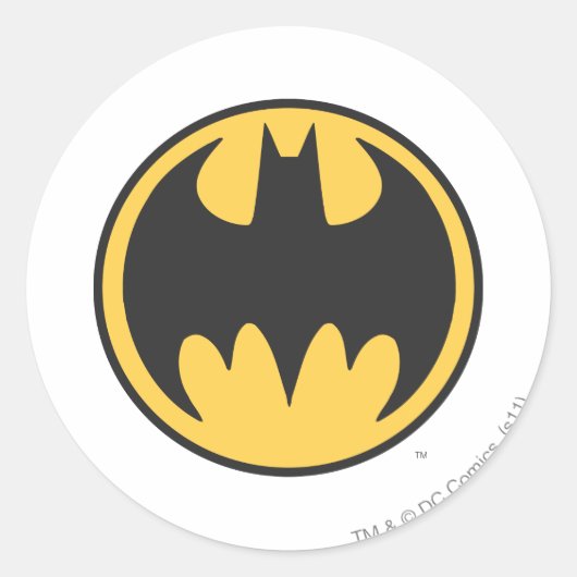 Batman Symbol | Dunkelgelbes Circle-Logo Runder Aufkleber (Vorderseite)