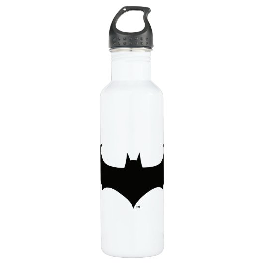 Batman Symbol | Einfache Bat-Silhouette Edelstahlflasche (Vorderseite)