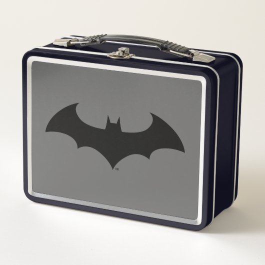 Batman Symbol | Einfache Bat-Silhouette Metall Brotdose (Vorderseite)