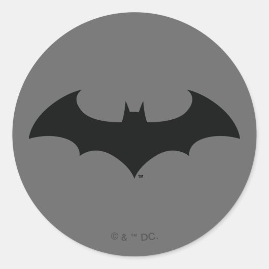 Batman Symbol | Einfache Bat-Silhouette Runder Aufkleber (Vorderseite)
