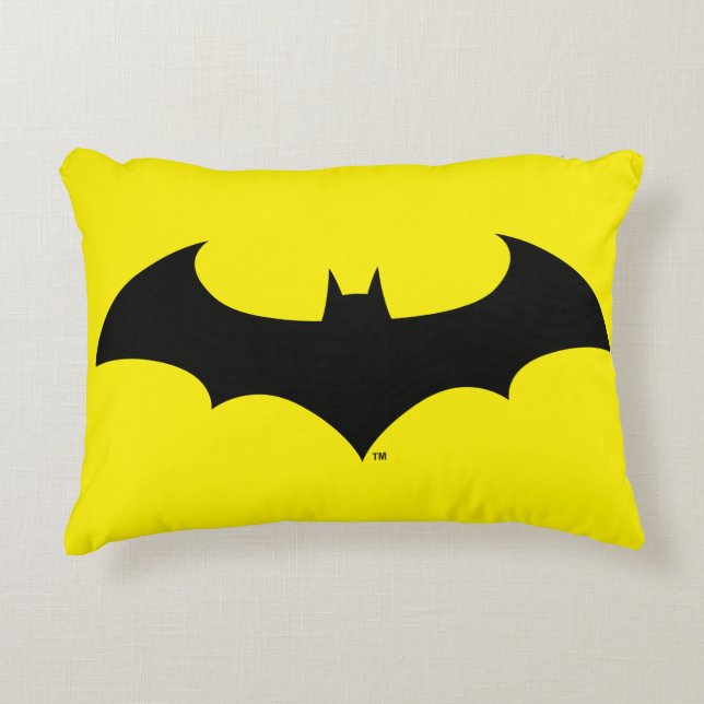 Batman Symbol | Einfache Bat-Silhouette Zierkissen (Vorderseite)
