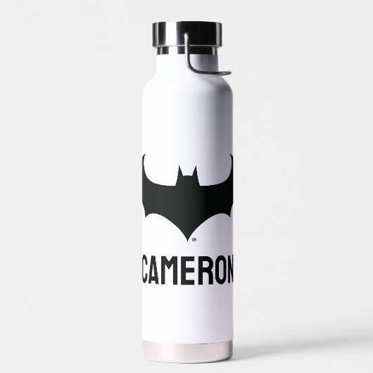 Batman Symbol | Einfaches Becken | Name hinzufügen Trinkflasche (Links)