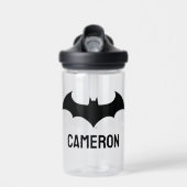 Batman Symbol | Einfaches Becken | Name hinzufügen Trinkflasche (Vorne)