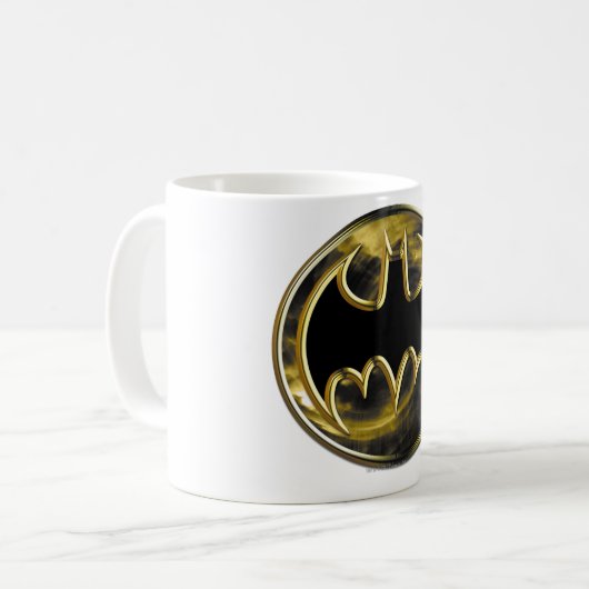 Batman Symbol | Gold-Logo Kaffeetasse (Vorderseite Links)