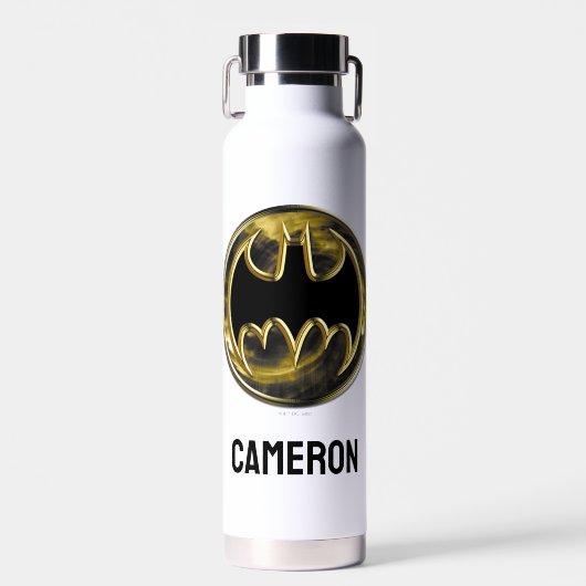 Batman Symbol | Gold-Logo | Name hinzufügen Trinkflasche (Vorne)
