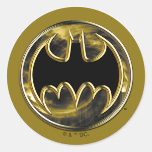 Batman Symbol   Gold-Logo Runder Aufkleber