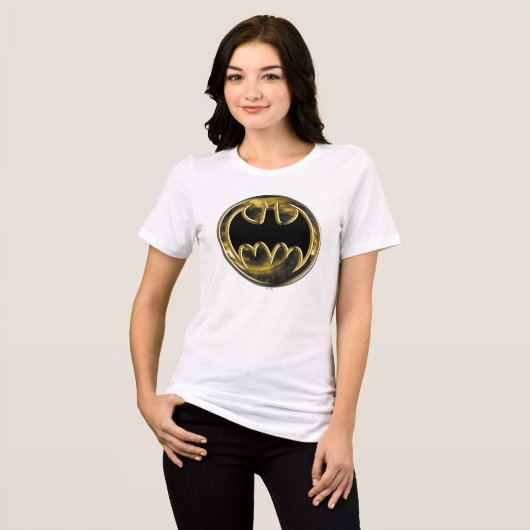 Batman Symbol | Gold-Logo Tri-Blend Shirt (Vorderseite voll)