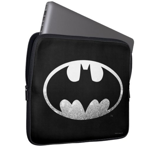 Batman Symbol | Grainy-Logo Laptopschutzhülle (Vorne Rechts)