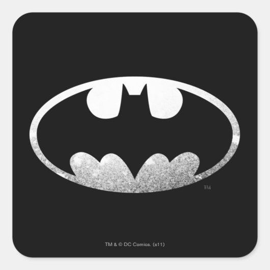 Batman Symbol | Grainy-Logo Quadratischer Aufkleber (Vorderseite)