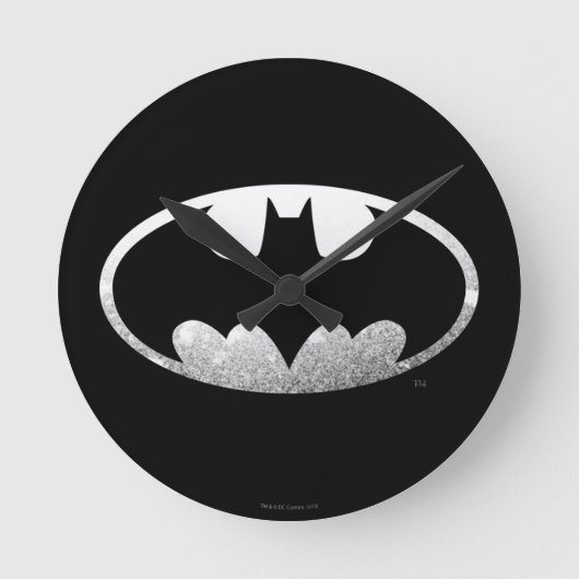 Batman Symbol | Grainy-Logo Runde Wanduhr (Vorderseite)
