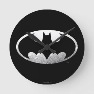 Batman Symbol   Grainy-Logo Runde Wanduhr