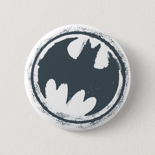 Batman Symbol | Graues Grunge-Logo Button (Vorderseite)