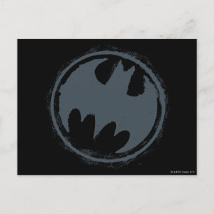 Batman Symbol   Graues Grunge-Logo Postkarte