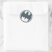 Batman Symbol | Graues Grunge-Logo Runder Aufkleber (Tasche)