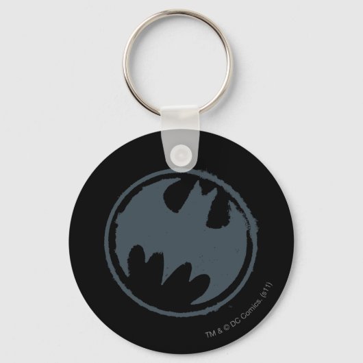Batman Symbol | Graues Grunge-Logo Schlüsselanhänger (Vorderseite)