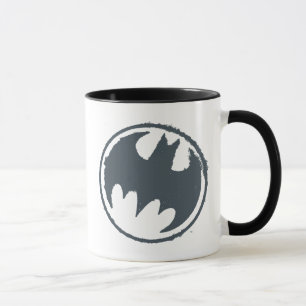 Batman Symbol   Graues Grunge-Logo Tasse