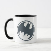 Batman Symbol | Graues Grunge-Logo Tasse (Links)