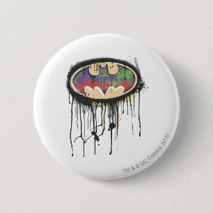 Batman Symbol Green Lila Red Logo Button