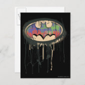 Batman Symbol | Green Lila Red Logo Postkarte (Vorne/Hinten)