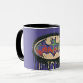 Batman Symbol | Green Lila Red Logo Tasse (Vorderseite Links)