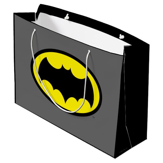 Batman Symbol Große Geschenktüte (Rückseite Schrägansicht)