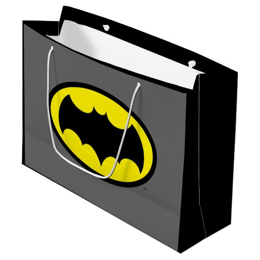Batman Symbol Große Geschenktüte (Vorderseite Schrägansicht)