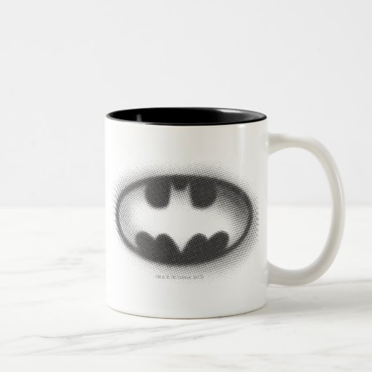 Batman Symbol | Halbtonlogo Zweifarbige Tasse (Rechts)