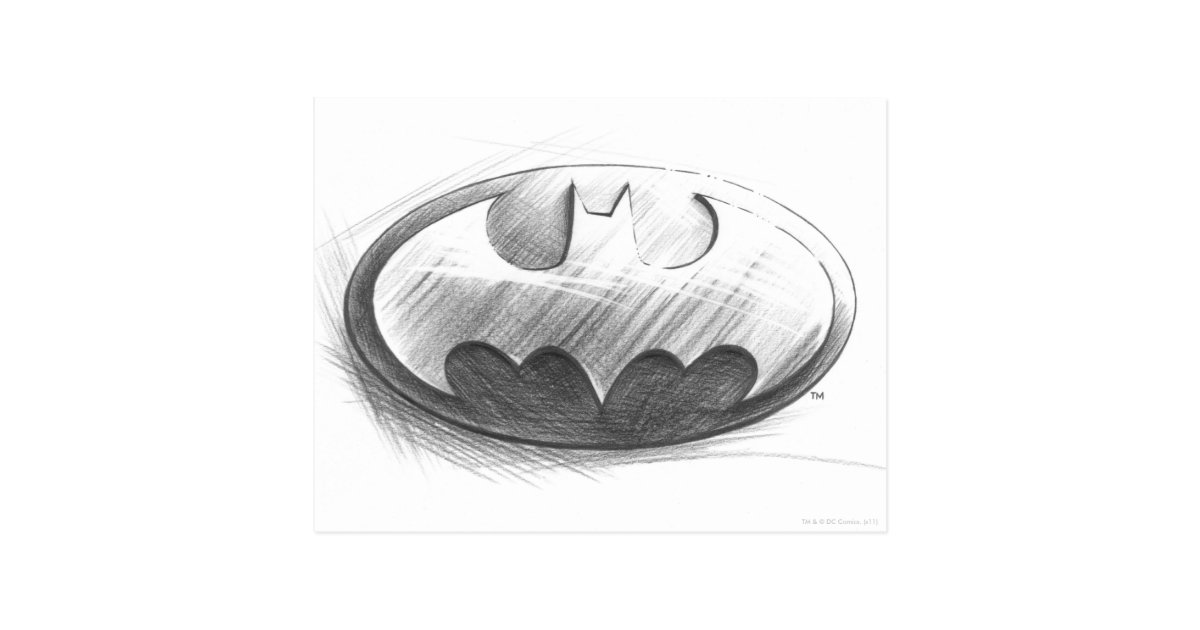 Batman Symbol Insignien Zeichnend Logo Postkarte Zazzle De