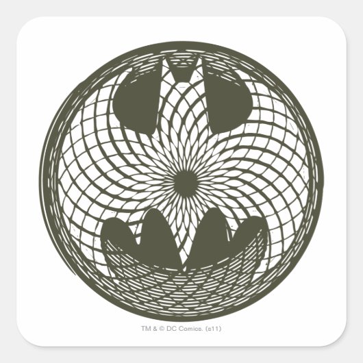 Batman Symbol | Jugendstil-Circle-Logo Quadratischer Aufkleber (Vorderseite)