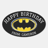 Batman Symbol | Klassisches Logo | Happy Birthday Ovaler Aufkleber (Vorderseite)