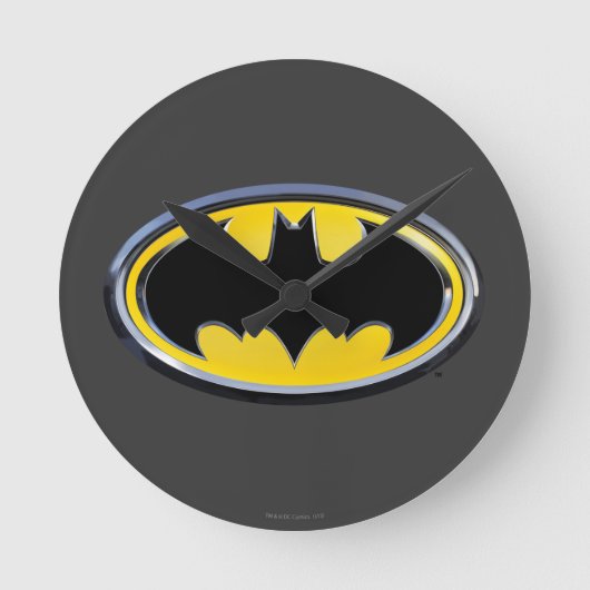 Batman Symbol | Klassisches Logo Runde Wanduhr (Vorderseite)