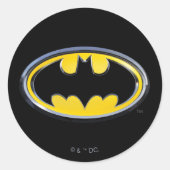 Batman Symbol | Klassisches Logo Runder Aufkleber (Vorderseite)