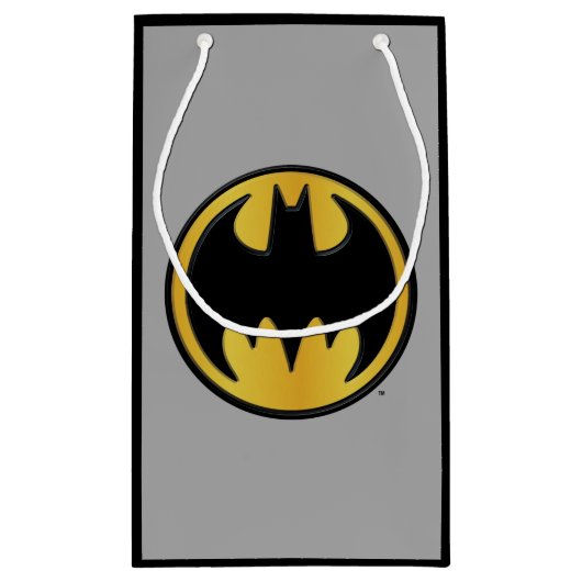 Batman Symbol | Klassisches Round-Logo Kleine Geschenktüte (Rückseite)