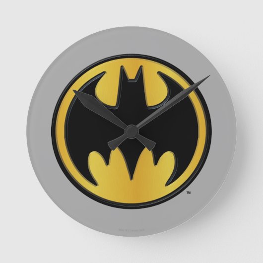 Batman Symbol | Klassisches Round-Logo Runde Wanduhr (Vorderseite)